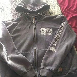Gray carharrtt zip up jacket